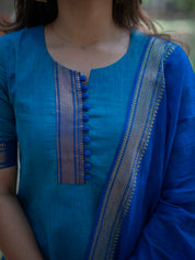 Royal Blue Kurta Set with Matching Dupatta for Women Elegant Ethnic Wear