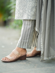 Silver Mist Embroidered Kurta Set for Women Elegant Grey Ethnic Wear