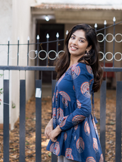 Indigo Aura Peplum Top for Women Stylish Printed Casual Wear