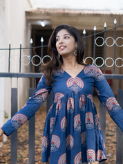 Indigo Aura Peplum Top for Women Stylish Printed Casual Wear