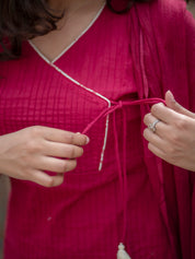 Magenta Cotton Kurta Set with Dupatta for Women Stylish Ethnic Wear