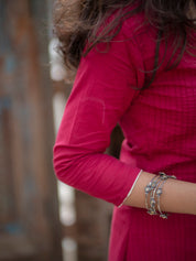 Magenta Cotton Kurta Set with Dupatta for Women Stylish Ethnic Wear
