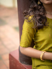 Olive Green Kurta Set with Lavender Dupatta for Women Elegant Festive Ethnic Wear